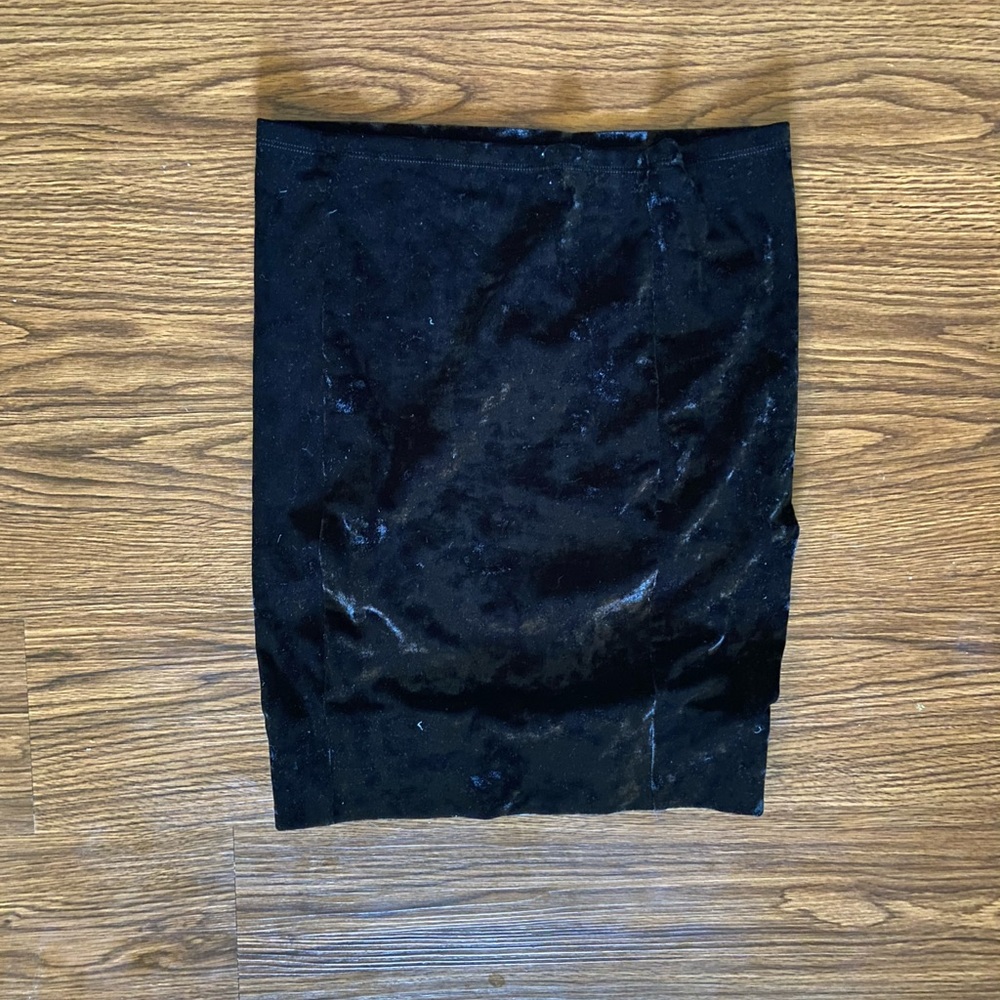 Black suede skirt